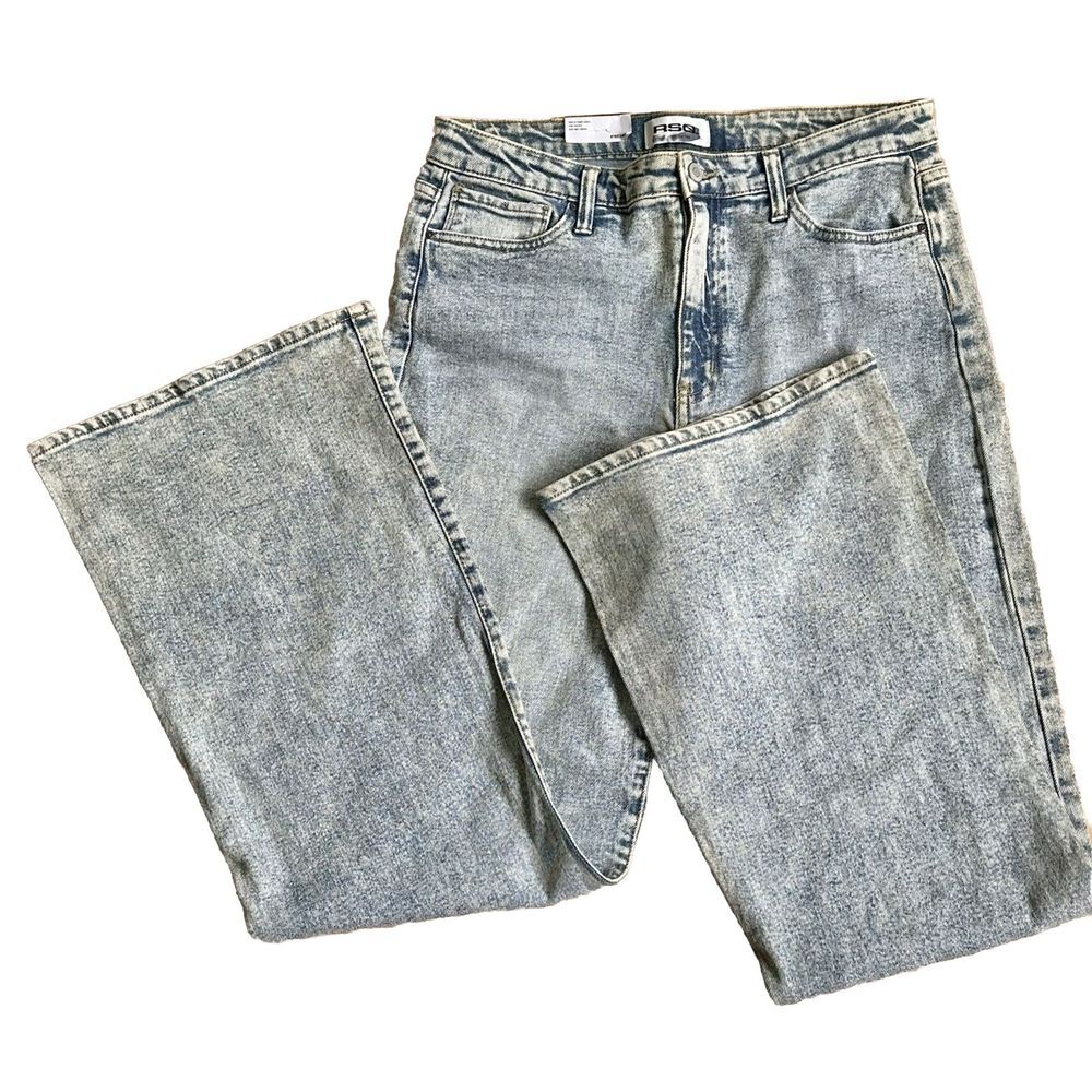 RSQ Womens Jeans‎ 32 Blue High Rise Flare Stone Wash  Denim